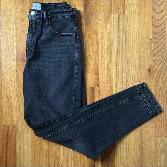 Frame Womens 26/28 Black Le High N Tight Straight Leg High Waist Denim Jeans - Picture 8 of 9